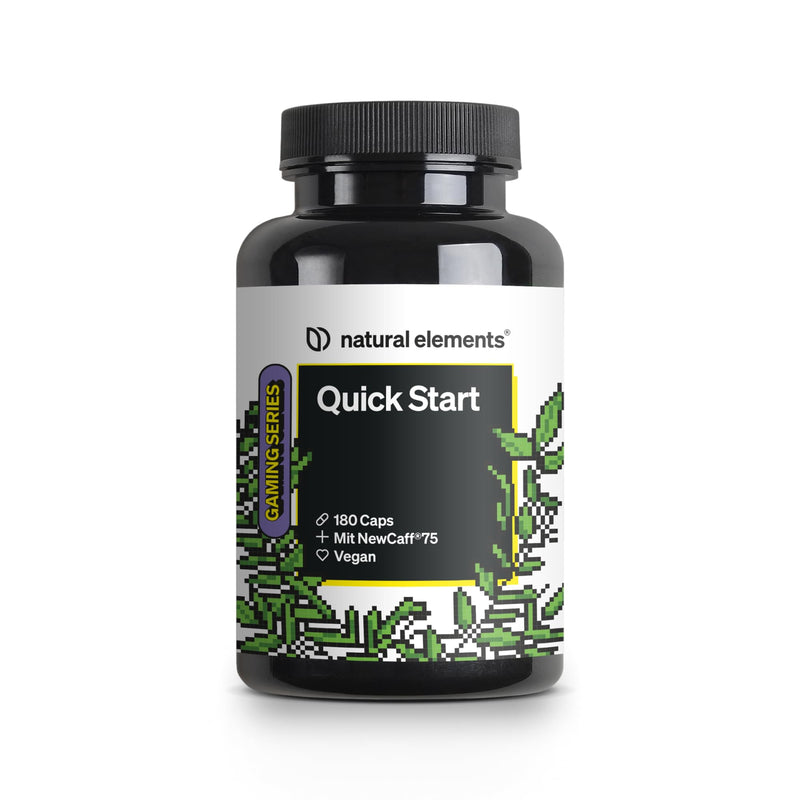 Quick Start – 180 capsules – 6 months range – with caffeine (NewCaff®75) – vegan, high dosage – produced in Germany & laboratory tested - NewNest Australia