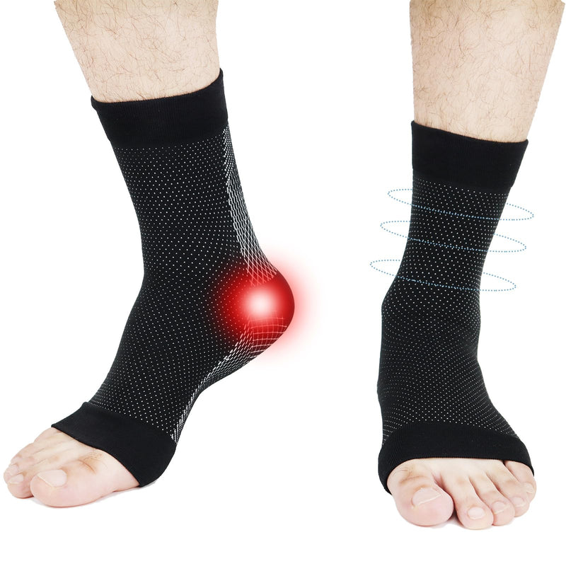 Kseyic Neuropathy Socks, Nano Neuropathy Socks, Compression Socks, Ankle Brace Socks, Foot Bandage For Plantar Fasciitis, Arthritis, Heel Spurs, Women, Men (Black, L-Xl) - NewNest Australia