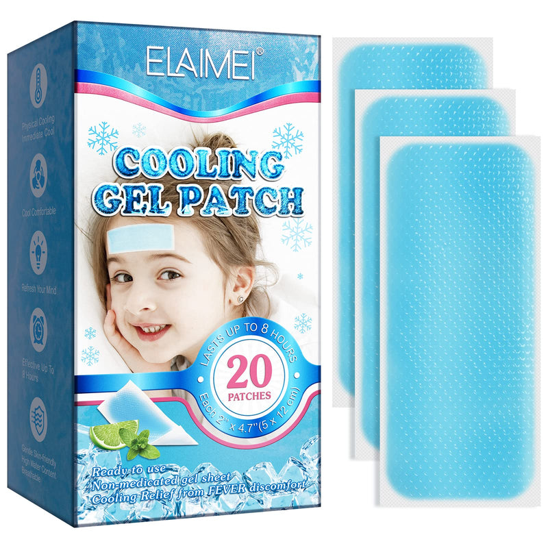 20 Sheets Fever Patches For Kids - Cooling Hot Weather Gel Patches For Adults - Headache Patches - Fever Cooling Pads For Forehead - Cooling And Pain Relieving - NewNest Australia