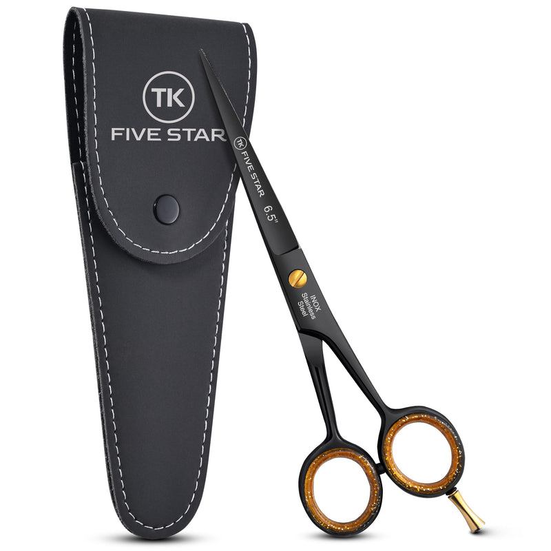 Five Star Solingen Midnight Premium 6.5'' extra sharp hairdressing scissors hair cutting scissors for women men hairdressers and children for fine and strong hair micro-serrated rustproof - NewNest Australia