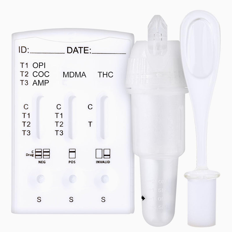 One+Step Multi drug test saliva for 5 types of drugs: THC - amphetamine - cocaine - MDMA - opiates - rapid drug test saliva test - 2 pieces - NewNest Australia