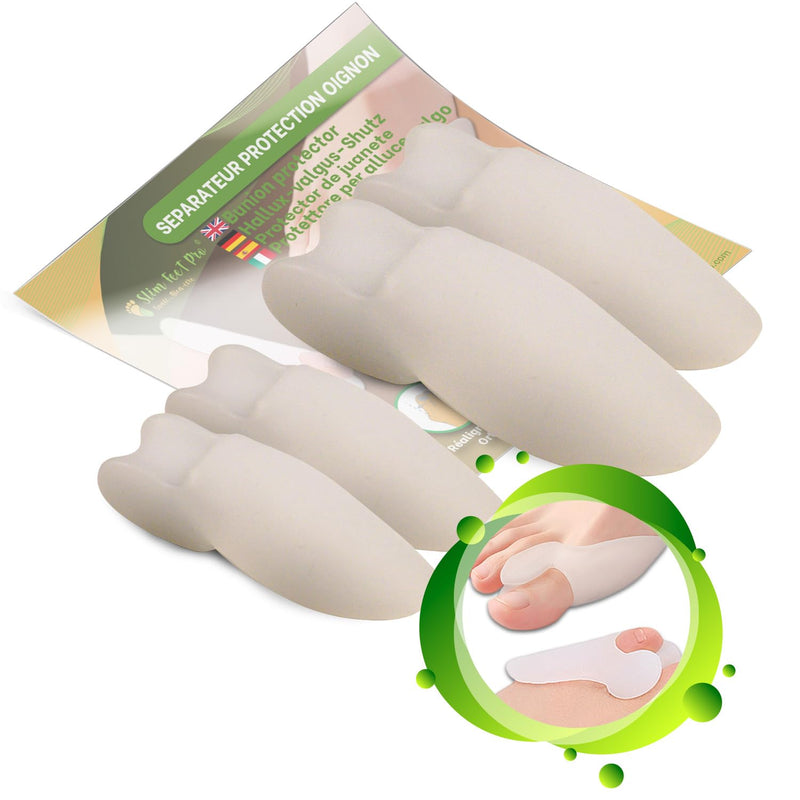 SLIM FEET PRO Set of 2 pairs of hallux valgus coarse and tense toe separators - pain relief, protection and comfortable alignment. Overlap prevention, one size fits all. 2 PAIRS OF SMALL AND ROUGH TOES - NewNest Australia