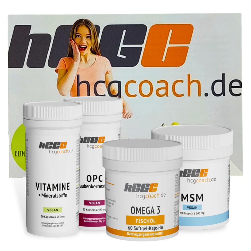 hCGC® stabilization package for 21 days of metabolic treatment - complete set with vitamin complex, OPC grape seed, MSM & Omega-3 capsules - NewNest Australia