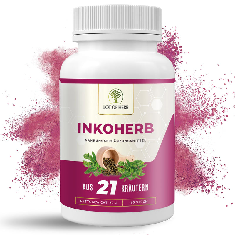 Lot Of Herb Inkoherb Of 21 Herbs For Natural Strengthening Of The Bladder Function - Can Support Incontinence Bladder Weakness Urination - Dietary Supplement For Men And Women - Pack Of 60 - NewNest Australia