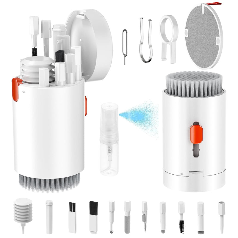 Keyboard cleaning set, 20 in 1 screen cleaner kit mobile phone, keyboard cleaner with brush keyboard cleaner, Airpod, laptop cleaner for tablet, computer, PC monitor, camera with spray white - NewNest Australia