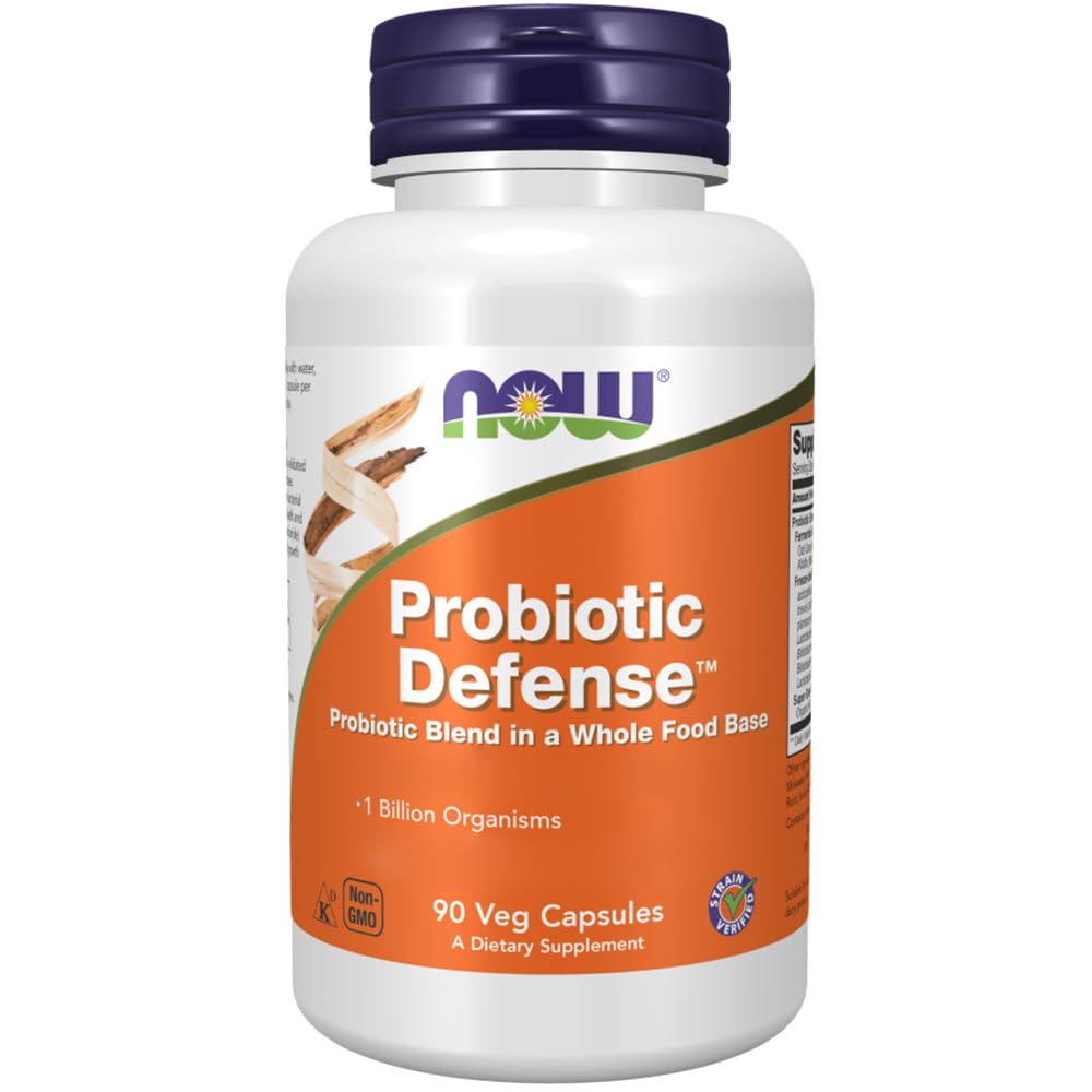 Now Foods Probiotic Defense, good bacterial cultures, Lactobacillus & Bifidobacterium, 90 capsules, laboratory tested, non-GMO, vegetarian - NewNest Australia