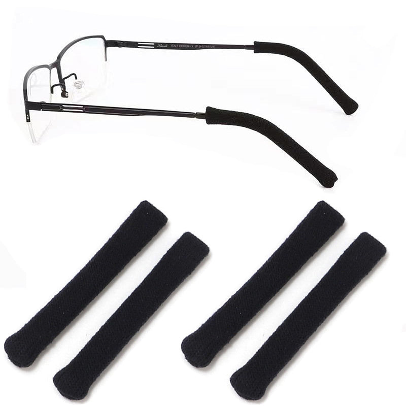 Ruoxixi 2 Pairs Of Glasses Ear Cushion Pads Non-Slip Glasses Ear Hooks Glasses Strap For Reading Glasses, Universal Ear Hook Glasses Holder Non-Slip Glasses Temple For Sunglasses, Knitted, Black - NewNest Australia
