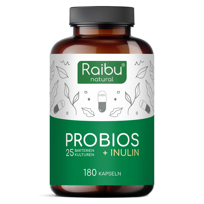 Probioc culture complex with 300 billion CFU/g - 25 bacterial strains with inulin - 180 capsules high dose & enteric resistant - including Lactobacillus & bifidobacteria - NewNest Australia