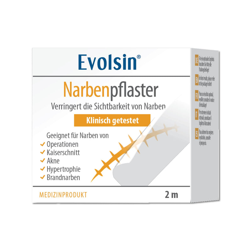 Evolsin® Transparent scar plaster - for all types of scars - silicone scar plaster visibly reduces scars - for easy treatment (200 cm) - NewNest Australia