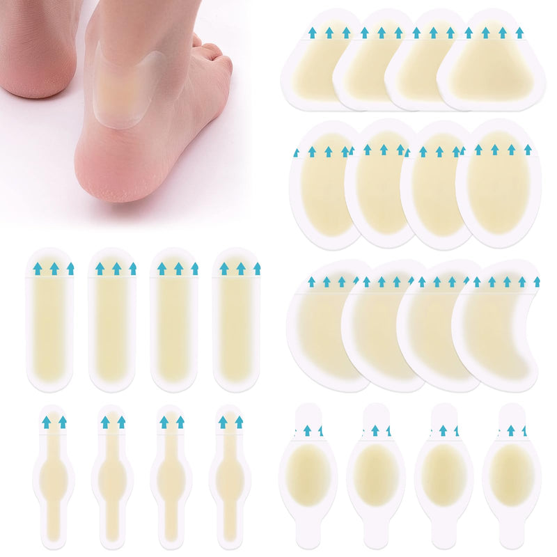 Pack of 24 gel plasters, for protective skin, extra strong protection, relief from friction pain, toes, forefoot and heels, foot care, 6 x 4 pieces - NewNest Australia
