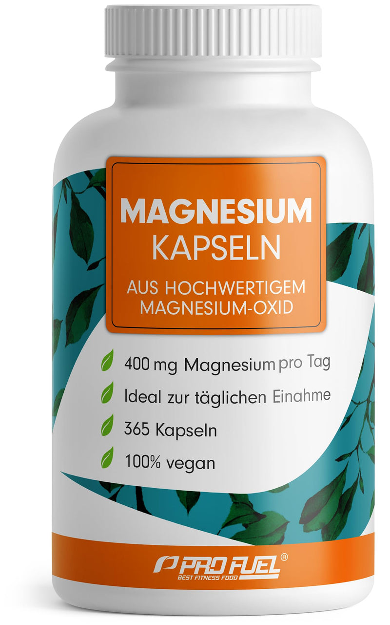 Magnesium capsules 365x - 668mg magnesium oxide, of which 400mg magnesium per capsule - very high magnesium content (60%) - laboratory tested with certificate - 100% vegan - supply for a full year 1x 365 capsules. (Magnesium capsules) - NewNest Australia