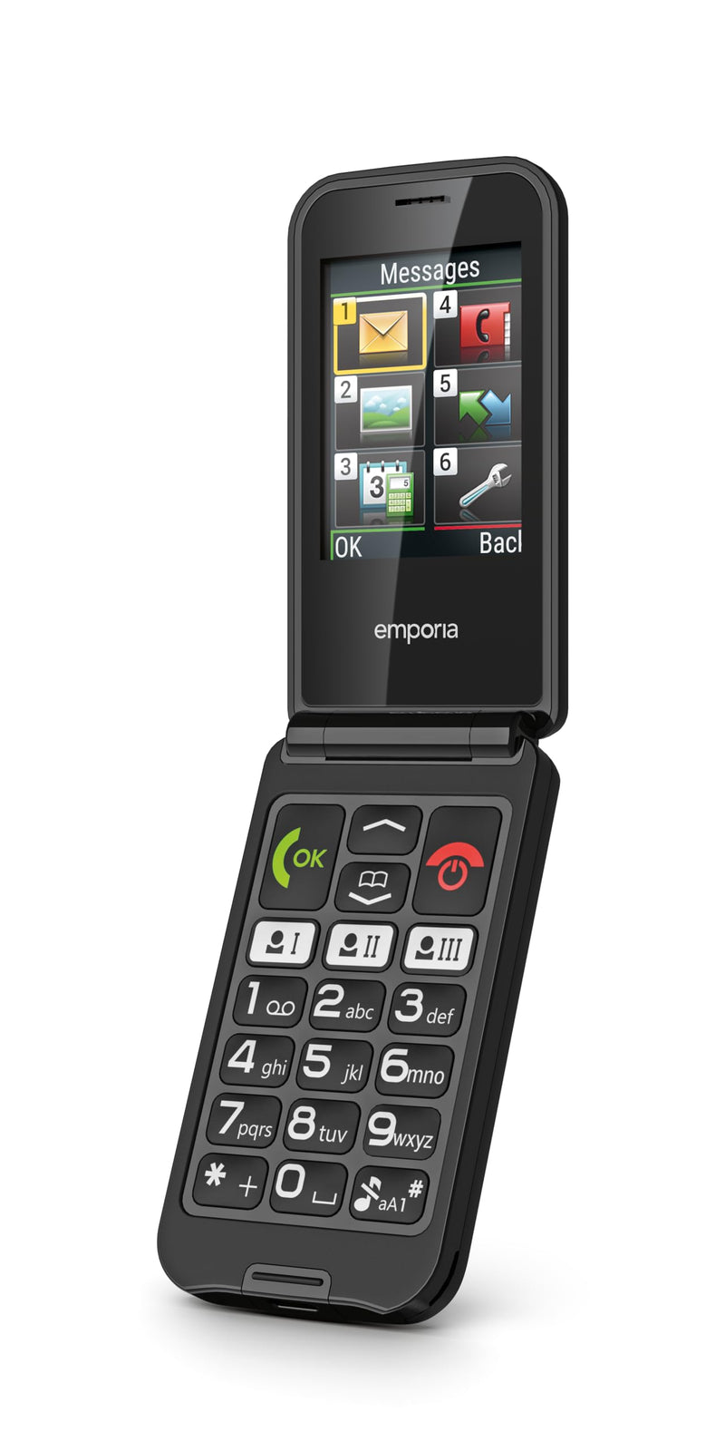 emporiaTALKglam senior cell phone, flip cell phone without contract, easy to use, cell phone with emergency call button, 2.4 inch display, black - NewNest Australia