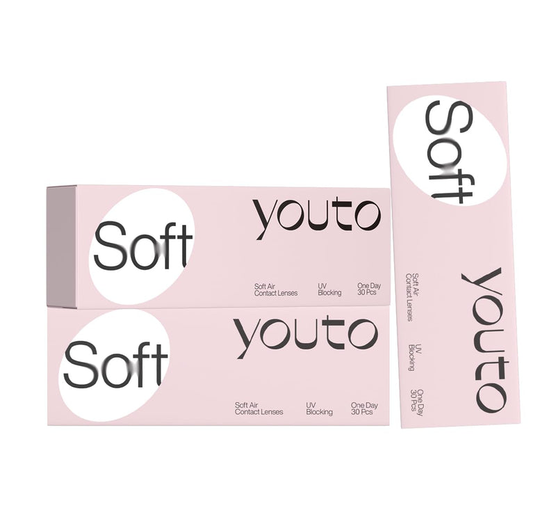 youto soft daily lenses, pack of 90, daily contact lenses, UV protection and high wearing comfort, BC 8.7 mm, DIA 14.2 mm -5.00 diopters - NewNest Australia