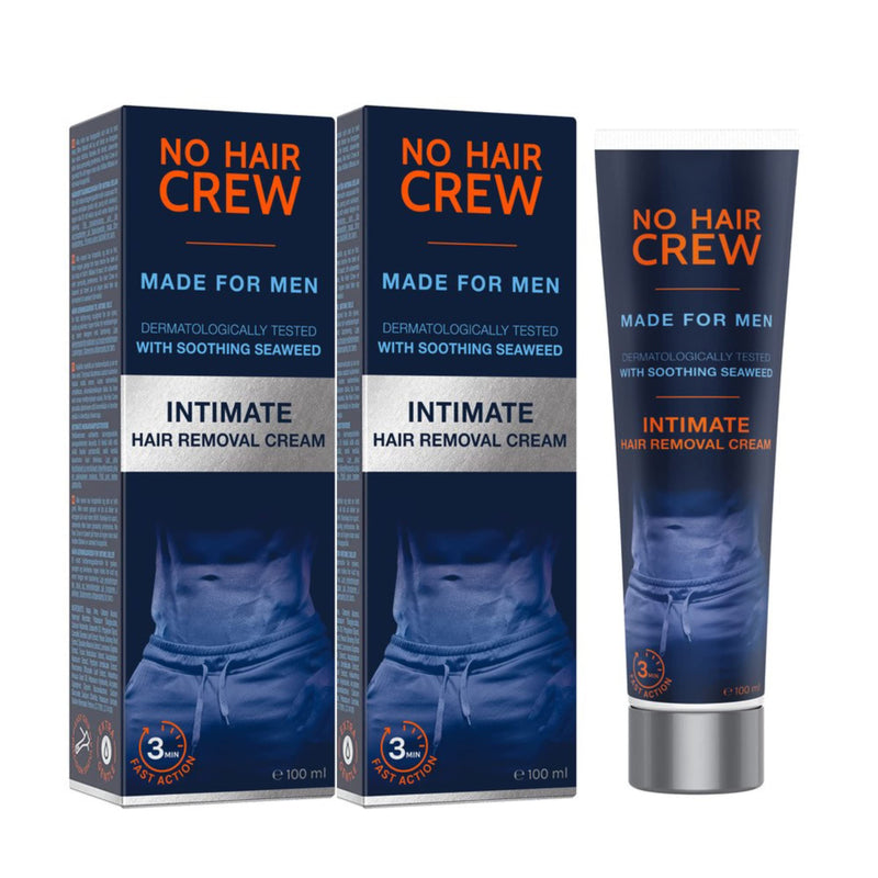 2 x NO HAIR CREW depilatory cream for the intimate area - extra gentle hair removal for men (set 2 x 100ml) - NewNest Australia