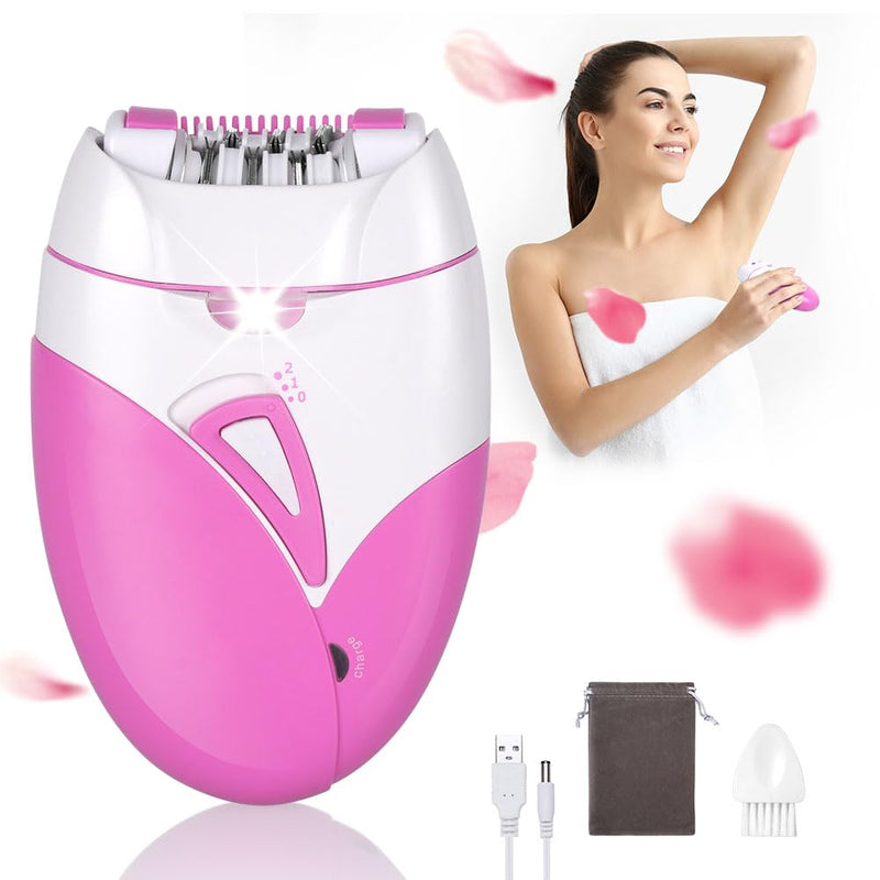 Uraqt Women'S Epilator, Epilator For Hair Removal With Massage Rollers, Gentle Long-Lasting Epilator Women'S Razor, Razor Attachments For Body, Peeling, Cleaning, Bag, Gift For Woman (Pink) Pink - NewNest Australia