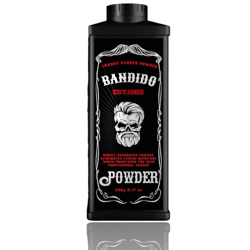 Bandido Barber Talc Powder 260gr | Hairdresser Talcum Powder | Kuaför Talk Pudrasi | Removes body skin irritations and scratches | Men's shaving aftercare | Hairdressing supplies - lockable dispenser - NewNest Australia