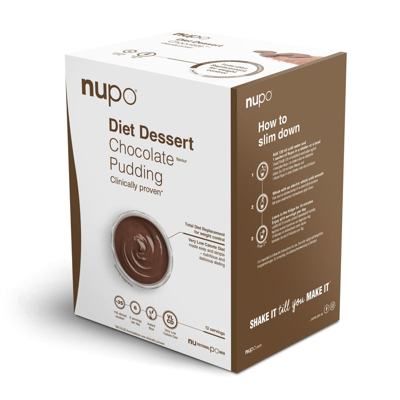NUPO® Diet Meal Replacement extreme [Chocolate Pudding - 12 portions] - Low calorie diet & GMO free - Complete meal replacement for weight loss - Food replacement - Food replacement for weight loss chocolate - NewNest Australia