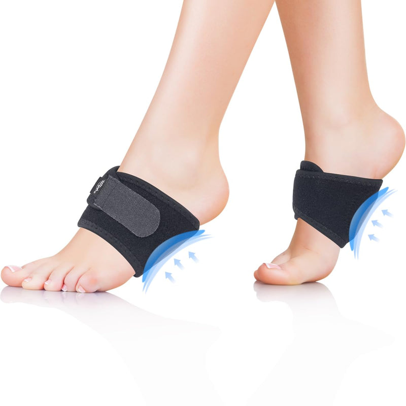 Hilph Copper Arch Bandages Plantar Fasciitis Pain Bandage Foot Brace Metatarsal, Compression Padded Bandages for Pain Relief and Sore Flat Feet, Heel Spurs, High Arch (1 Pair) Gel - NewNest Australia