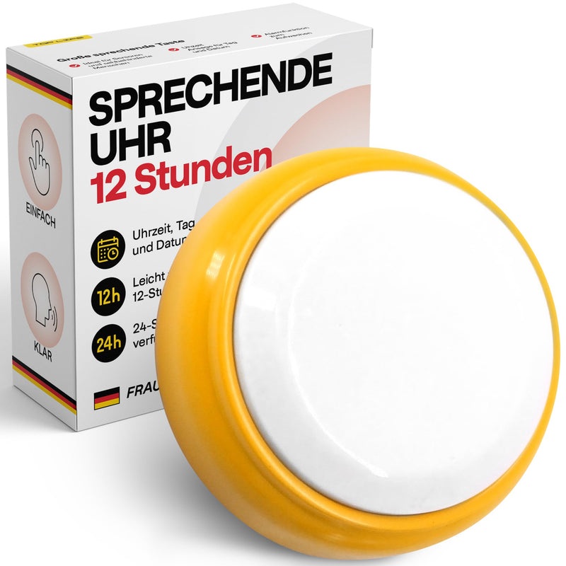 Top Life Talking Clock 12 Hour Format - Easier to Understand - Voice Clock for Elderly, Visually Impaired, Blind, Alzheimer's Patients - High Visibility Alarm Clock, German Voice - NewNest Australia