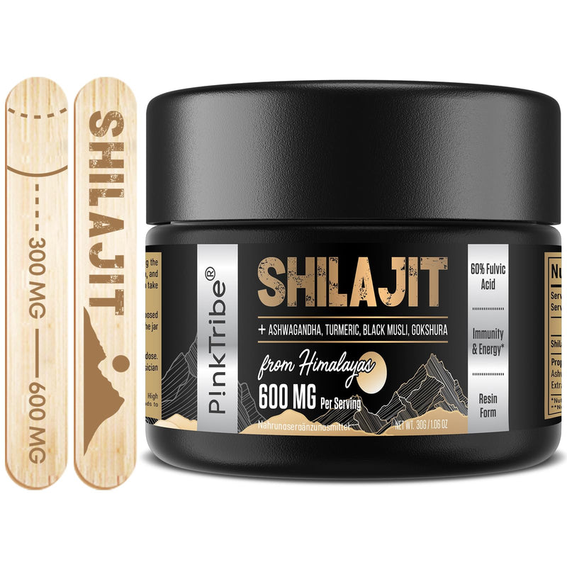 Shilajit Resin Gold Standard Shilajit - 600 mg Himalayan Shilajit mixture with Ayurvedic herbal extracts, high content of fulvic acid, supports energy and performance, 30 g (pack of 1) 30 g (pack of 1) - NewNest Australia