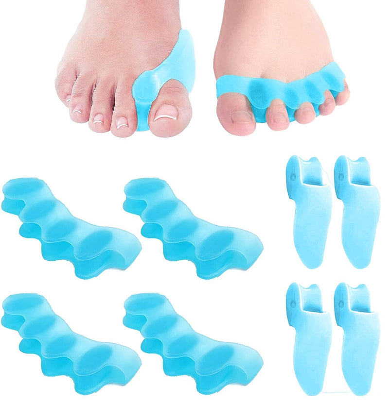 Toe Separator Silicone, Hallux Valgus Toe Separators, 4 Pairs Light Blue Toe Separators, Silicone, For Overlapping Toes, Reduced Foot Pain Friction, Toe Straightener For Men And Women (Light Blue) - NewNest Australia
