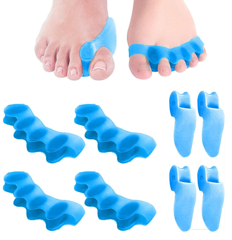 Silicone Toe Separators, Hallux Valgus Toe Separators, 4 Pairs Of Dark Blue Silicone Toe Separators, For Overlapping Toes, Relieves Foot Pain From Friction, Toe Stretchers For Men And Women (Dark Blue) - NewNest Australia