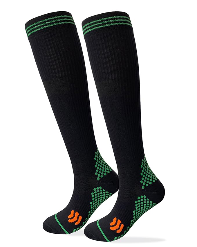 Kreori compression stockings for women and men, thrombosis stockings, compression socks for sports, flights, running, travel, cycling, pregnancy, nurse, 15-20 mmHg, SM, 1 pair, black - NewNest Australia