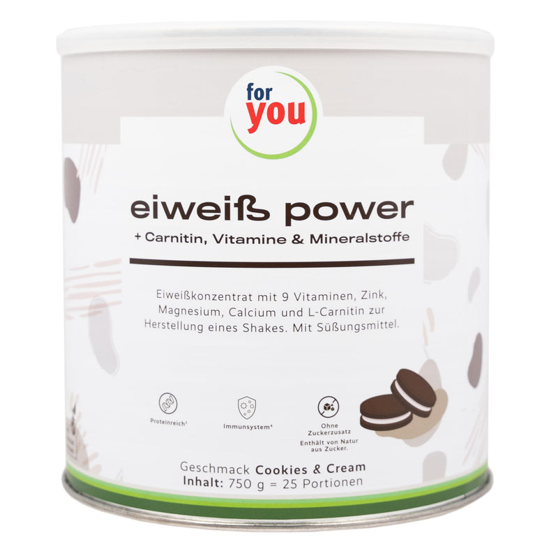 Power Protein Powder According To Dr. Strunz 750G | Easily Soluble Multi-Component Protein: Whey, Soy, Milk, Chicken Egg Protein + L-Carnitine Vitamins Minerals I Chemical Score 156 (Cookies & Cream) - NewNest Australia