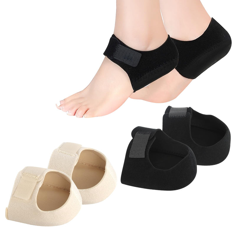 Heel spur insoles, 2 pairs of gel heel protectors, heel pads, heel spur bandage, heel protection, silicone heel protector, suitable for heel analgesia, stress relief (black colour). - NewNest Australia