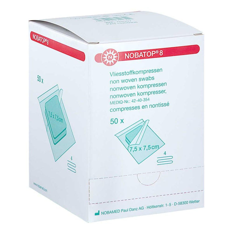 Nobatop 8 compresses 7.5x7.5 cm sterile 50X2 pcs - NewNest Australia