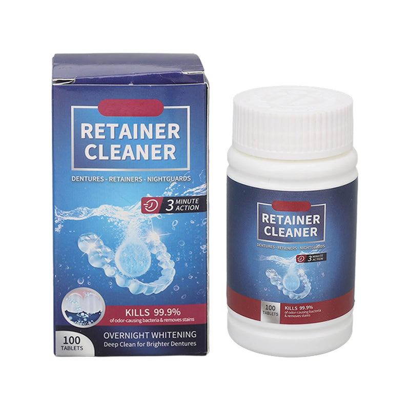 Braces retainer cleaning tablets, for removable dentures third teeth, removes odors, mouth cleaning retainer cleaner, aligner mouth night guard, mouth guard cleaner - NewNest Australia