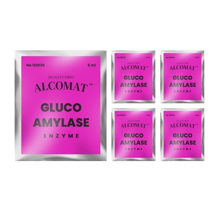 Alcomat GLUCOAMYLASE Enzymes | for saccharification during the mashing process | Alcohol fermenting yeast, yeast distilling yeast 5ml| 5 pieces - NewNest Australia