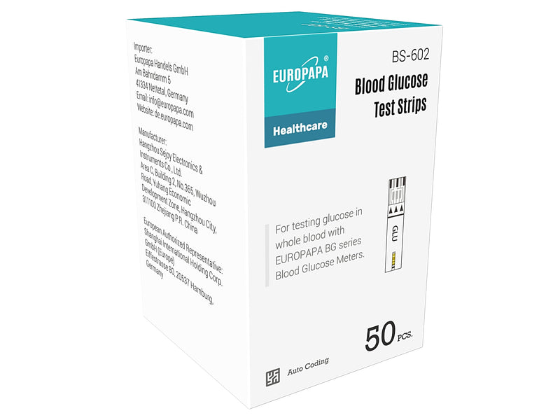 Europapa Blood Sugar Test Strips Pack Of 50 For Blood Sugar Value Control, Diabetic Test Strips For Diabetes And Glucose Monitoring, Test Strips Applicable Europapa Bg Series Blood Glucose Monitor - NewNest Australia