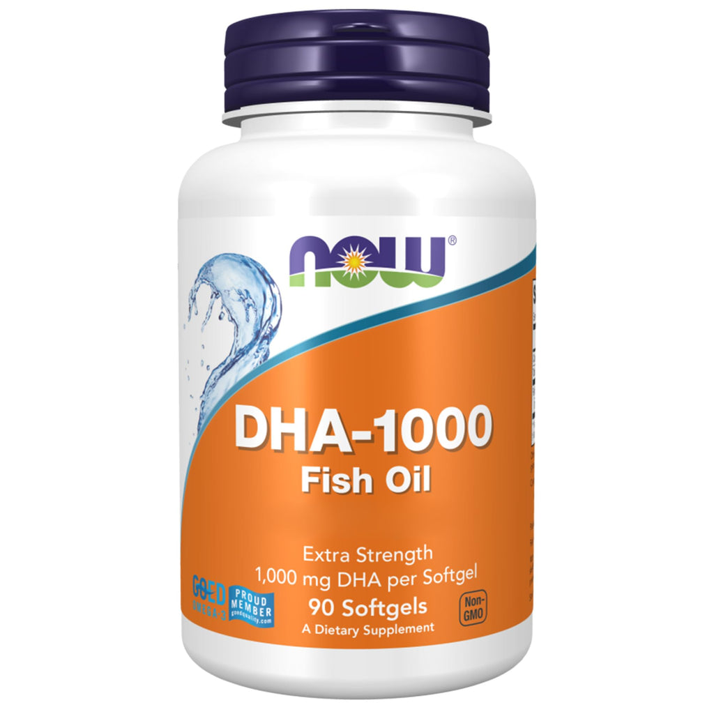 Now Foods, DHA-1000 Fish Oil, with 1000mg DHA per capsule, high dose, 90 soft capsules, laboratory tested, gluten-free, soy-free, non-GMO, Omega-3 - NewNest Australia