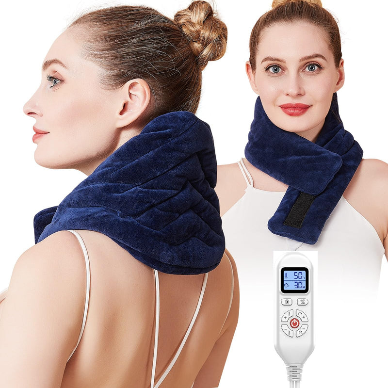 JOBYNA Heating Pad for Neck, Neck Warmer Electric, 5s Fast Heating 30-70℃ & 10-90 Minutes Adjustable Physiotherapy Neck Heating Pad, Flannel Material Washable (19 * 74cm) Heating Pad for Neck 19*74 - NewNest Australia