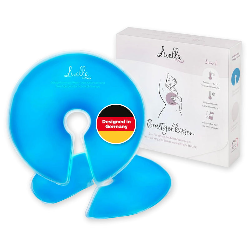 Livella breast gel cushion 3-in-1 cooling cushion & heat cushion for the breast & breastfeeding - Can be used with breast pump - Relaxing & milk flow stimulating - Thermal pads 2 pieces & 2 protective fleeces - NewNest Australia