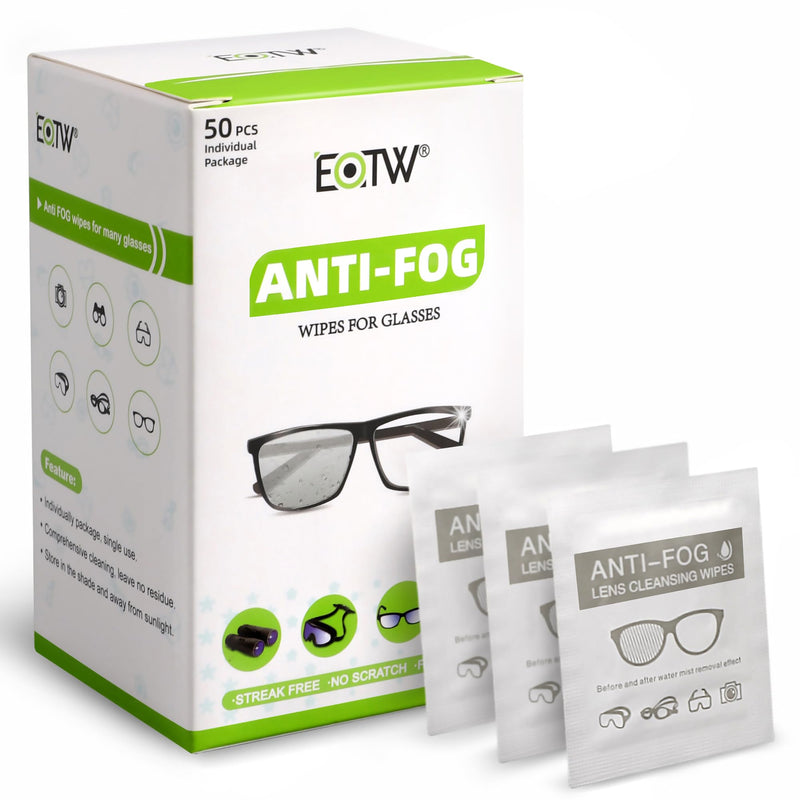 Anti-Fog Cloths for Glasses, EOTW Individually Packed Anti-Fog Cleaning Cloths Fog Blocker for Eye Glasses, Screens and Car Mirrors, Travel Pack of 50 Green - 50 Pieces (Anti-Fog) - NewNest Australia