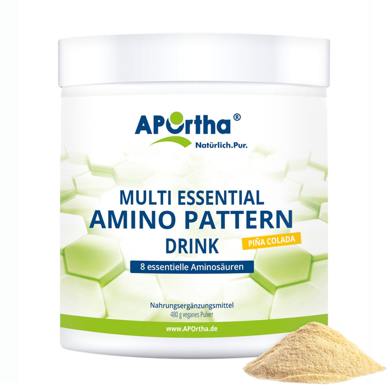 Aportha Multi Essential Amino Pattern I 480 G Pina Colada Drink With 8 Essential Amino Acids According To Prof. Dr. Luc√† Moretti For Optimized Protein Supply I Amino Acids Complex High Dose Eaa - NewNest Australia