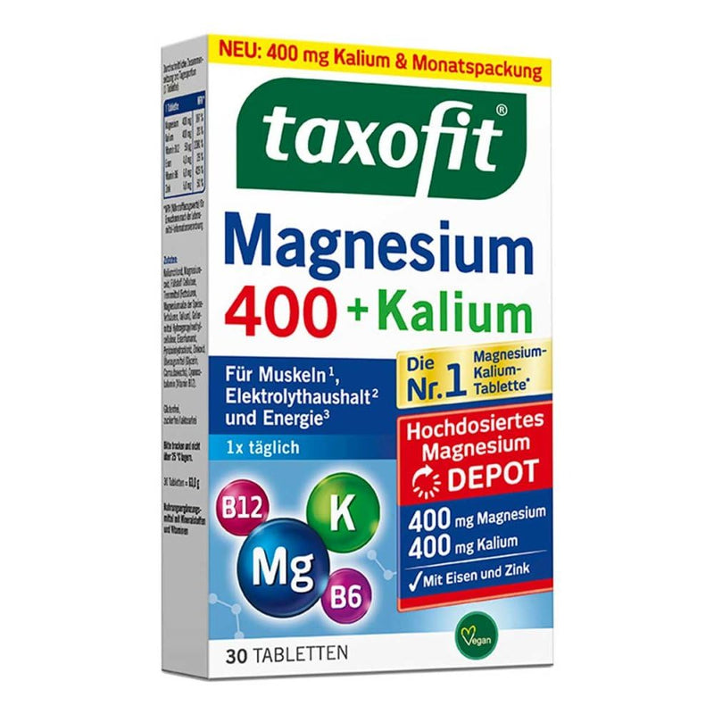 Taxofit Magnesium 400 + potassium depot tablets 30 pieces - NewNest Australia