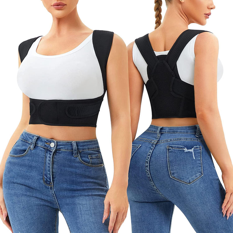 Junlan Back Straightener Posture Correction Back Women And Men Shoulder Strap Posture Trainer Posture Corrector Adjustable Back Support For Neck, Shoulder And Back (Black, Xl-2Xl) Black Xl-2Xl - NewNest Australia
