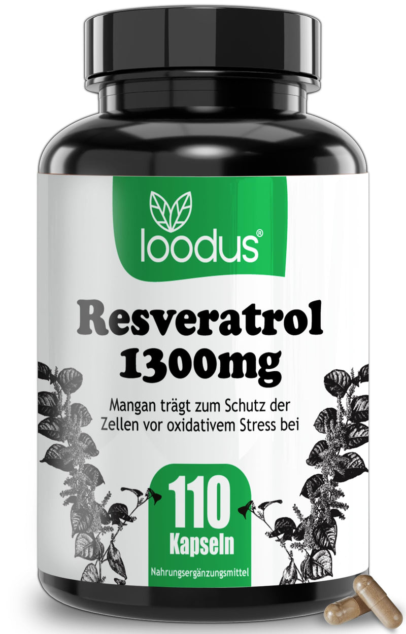 100:1 Resveratrol Capsules - 1300Mg Per Daily Dose - Note: 100:1 Extract (= 130,000Mg Japanese Knotweed In 2 Capsules) + Piperine - Natural Resveratrol High Dose - Loodus - 110 Capsules - NewNest Australia