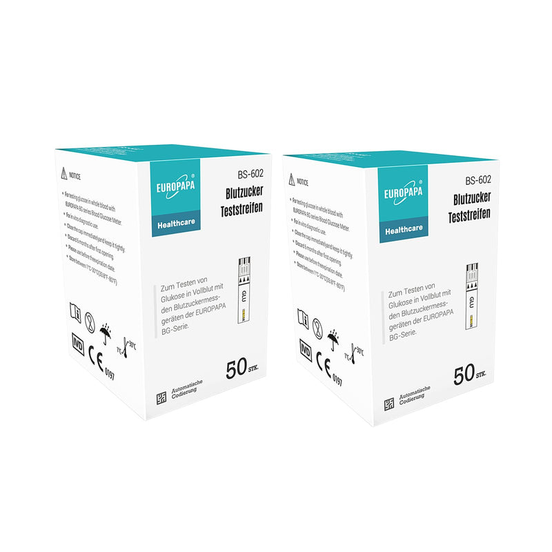 Europapa Blood Sugar Test Strips 100 Pcs. For Blood Sugar Value Control, Diabetic Test Strips For Diabetes And Glucose Monitoring, Test Strips Applicable Europapa Bg Series Blood Glucose Meter - NewNest Australia