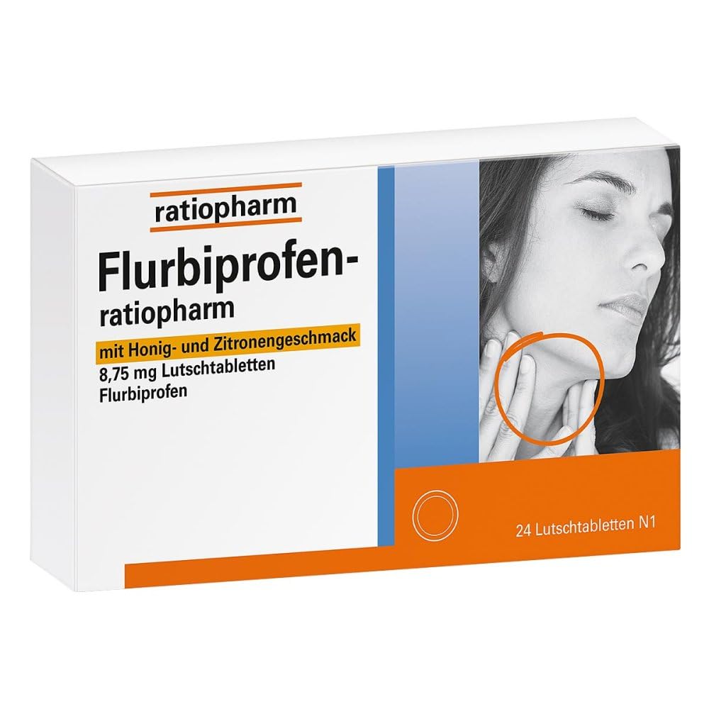 Flurbiprofen-ratiopharm provides effective and long-lasting relief from sore throats. Tastes pleasantly of honey and lemon. 24 lozenges - NewNest Australia