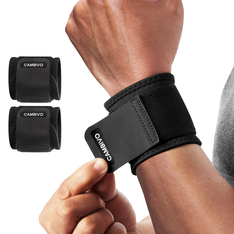 CAMBIVO Wrist Bandages Strength Training, Pack of 2 Adjustable Wrist Support Wrist Wrap for Fitness, Gym, Tendonitis, Sports Protection - NewNest Australia