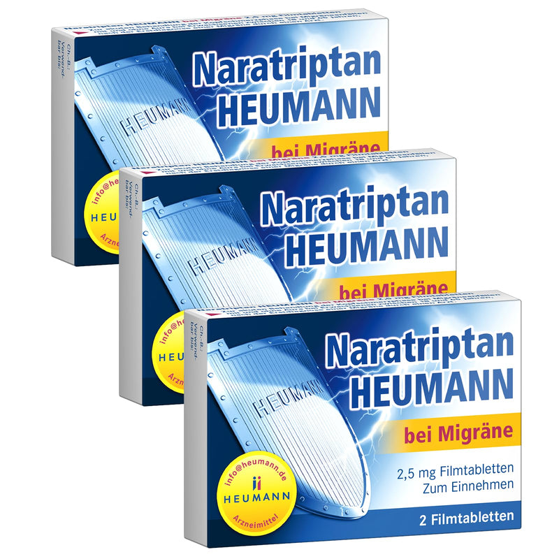 NARATRIPTAN HEUMANN economy set 3x 2 tablets I effective treatment of migraines I long-lasting effect I with give-away from Pharma Perle - NewNest Australia