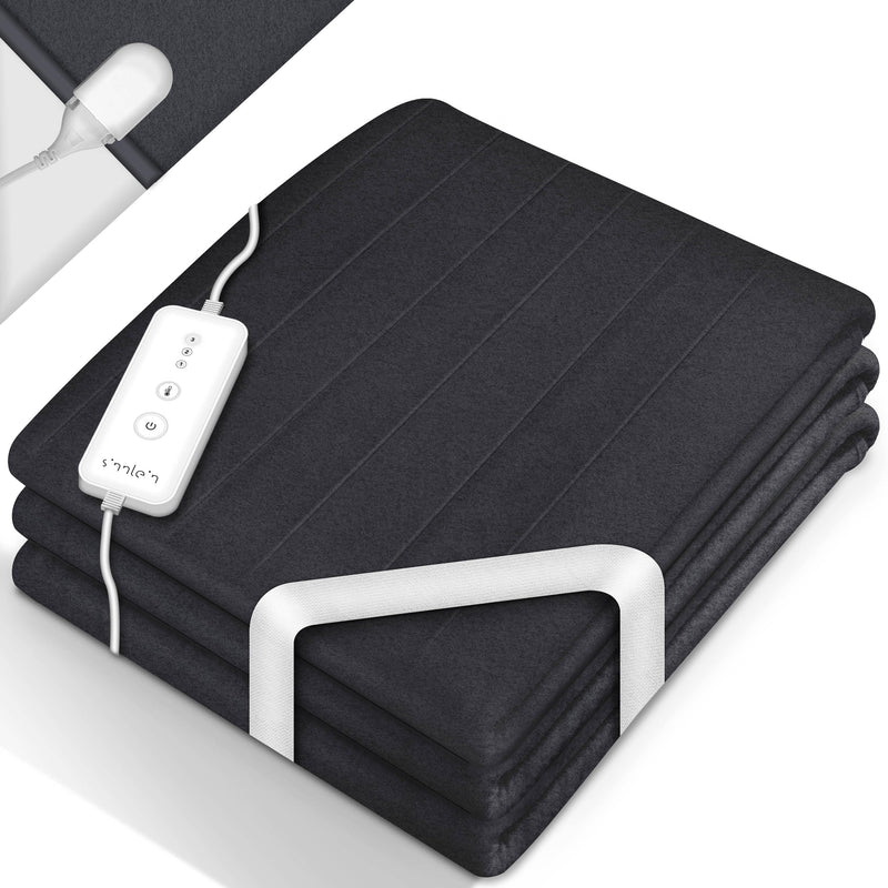 sinnlein® heated underblanket made of fleece 190 x 80 cm TÜV SÜD GS tested | electric blanket with automatic switch-off | Heating blanket with timer | washable up to 40°C | Digital display anthracite - 190 x 80 cm - NewNest Australia