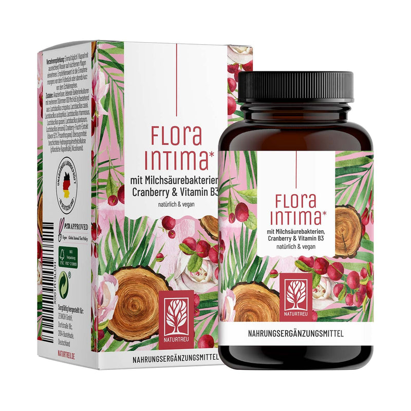 Culture complex for women's intimate flora * with 100 billion CFU/g - with lactic acid bacteria, cranberry & B - 7 Lactobacillus strains Floraintima from NATURTREU® - NewNest Australia