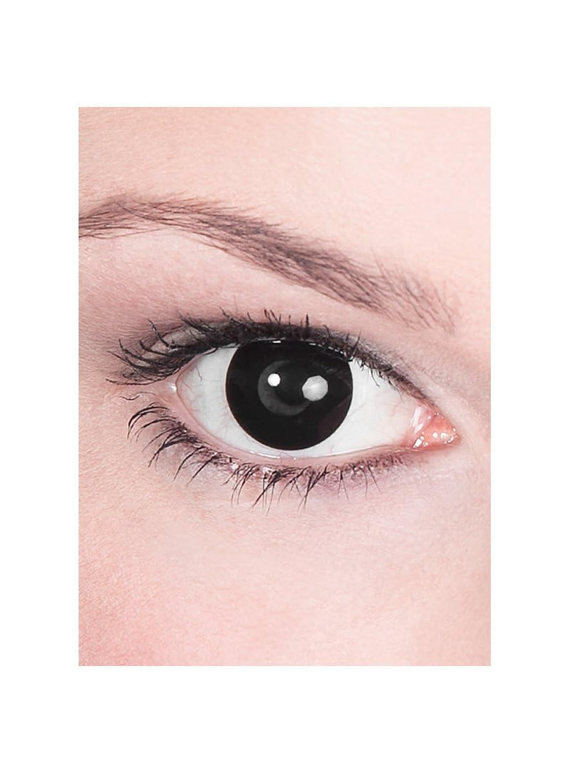 Contact lenses annual lenses - black motif lens with prescription (1 piece) - diopter: -3.0 - ideal for Halloween, carnival & theme party Black -3.0 diopter - NewNest Australia