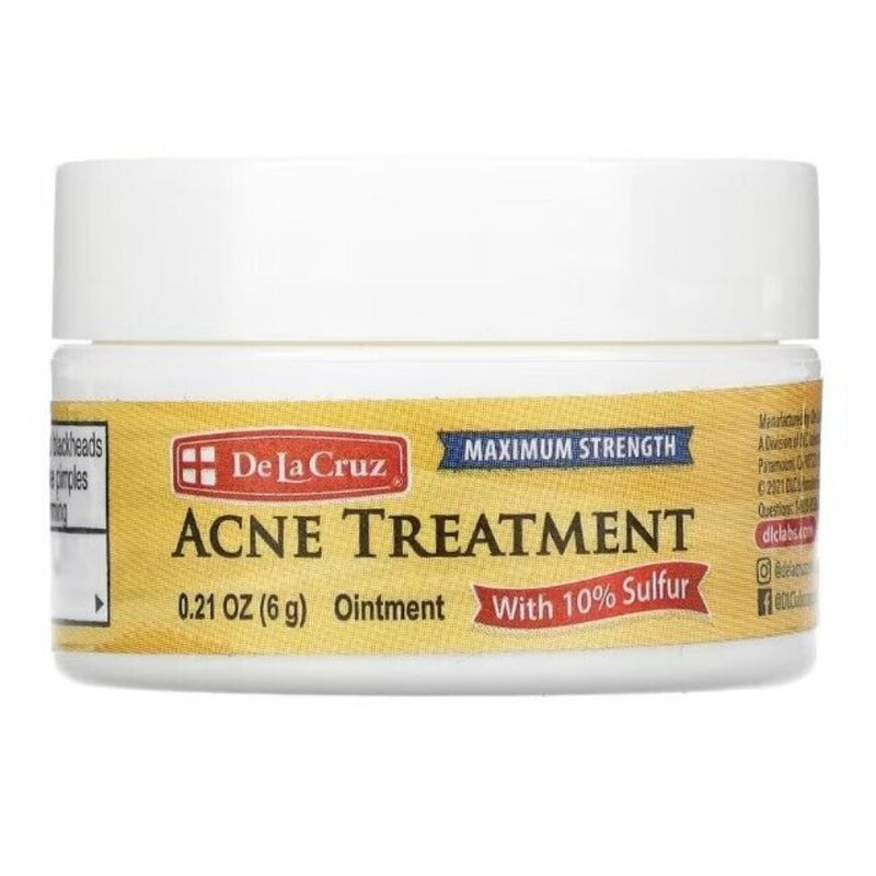 DE LA CRUZ Acne Treatment Ointment with 10% Sulfur, Maximum Strength 0.21 OZ (6 g) - NewNest Australia