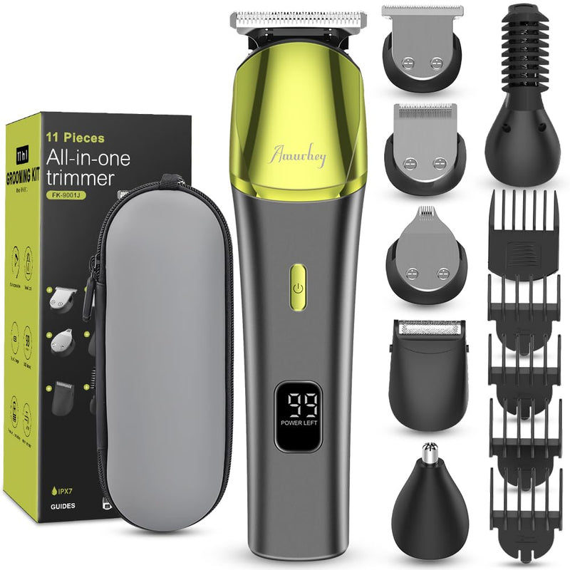 11-in-1 beard trimmer, trimmer/hair trimmer for men, hair clipper, all-in-one beard care body groomer set for face/hair/body, 80 minutes running time, gift for husband, including travel case - NewNest Australia